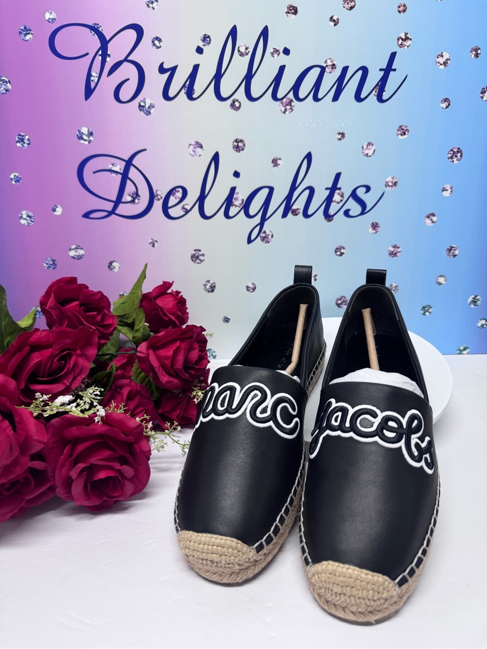 ❤️🔥NIB ONLY HERE! MARC JACOBS LEATHER LOGO ESPADRILLES